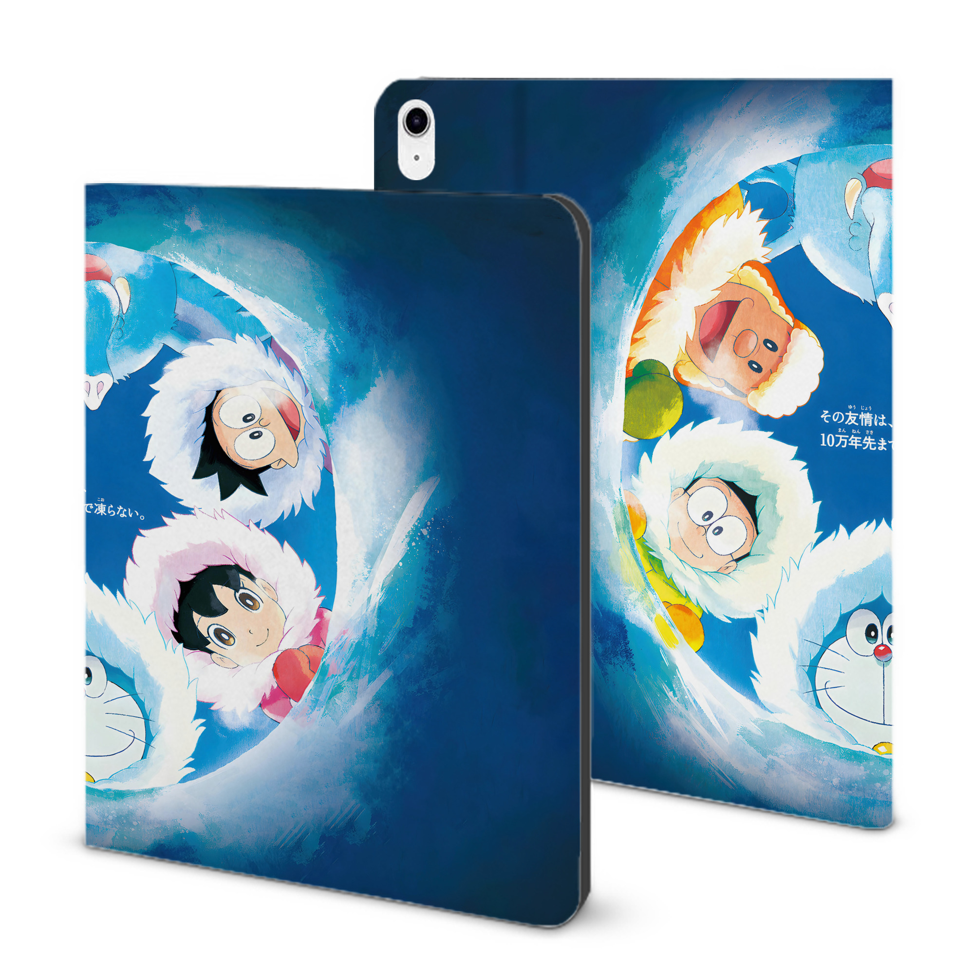（画像用） ドラえもん Doraemon IPad ケース ブック型 PUレザー TPU 耐衝撃 軽量 薄型 ペン収納なし 全面保護 IPad 各モデル対応